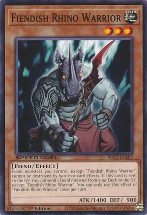 Fiendish Rhino Warrior [SBC2-ENE07] Common - Yu-Gi-Oh! - Card Brawlers | Quebec | Canada |