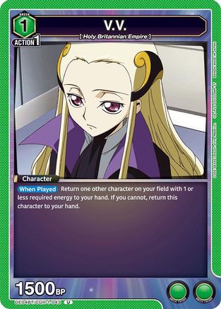 V.V. (UE04BT/CGH-1-043) - UE04BT CODE GEASS Lelouch of the Rebellion - UE04BT: CODE GEASS: Lelouch of the Rebellion - Card Brawlers | Quebec | Canada |