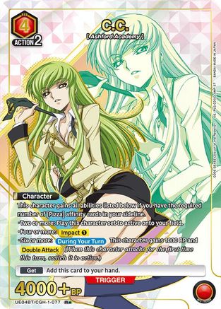 C.C. (077) (R*) (UE04BT/CGH-1-077) - UE04BT CODE GEASS Lelouch of the Rebellion Foil - UE04BT: CODE GEASS: Lelouch of the Rebellion - Card Brawlers | Quebec | Canada |