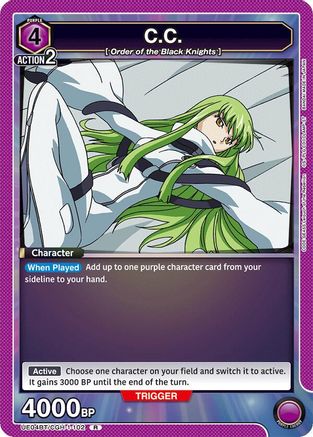 C.C. (102) (UE04BT/CGH-1-102) - UE04BT CODE GEASS Lelouch of the Rebellion Foil - UE04BT: CODE GEASS: Lelouch of the Rebellion - Card Brawlers | Quebec | Canada |