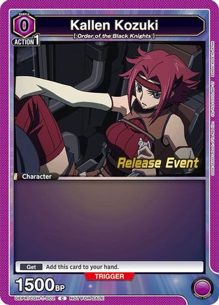 Kallen Kozuki (002) (UEPR/CGH-1-002) - UE04BT CODE GEASS Lelouch of the Rebellion Release Event Cards - UE04BT: CODE GEASS: Lelouch of the Rebellion Release Event Cards - Card Brawlers | Quebec | Canada |