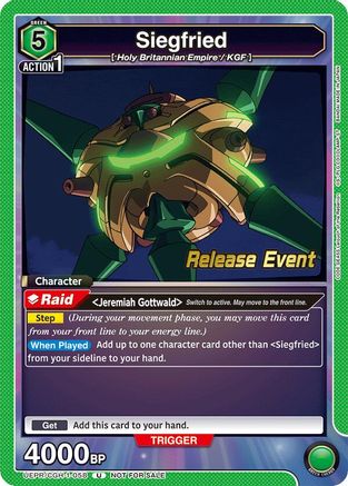 Siegfried (UEPR/CGH-1-058) - UE04BT CODE GEASS Lelouch of the Rebellion Release Event Cards - UE04BT: CODE GEASS: Lelouch of the Rebellion Release Event Cards - Card Brawlers | Quebec | Canada |