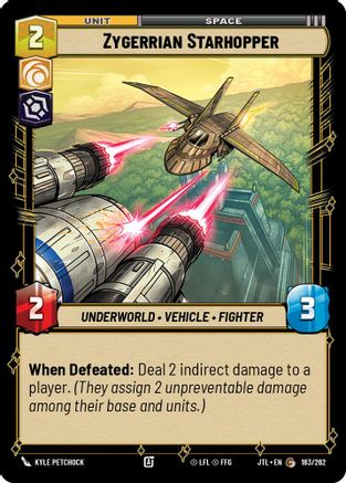 Zygerrian Starhopper (183/262) (183/257) [Jump to Lightspeed] - Fantasy Flight Games - Card Brawlers | Quebec | Canada |