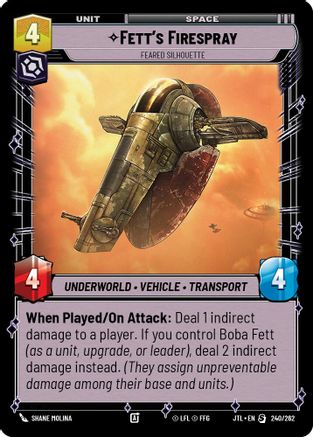 Fett's Firespray - Feared Silhouette (240/262) (240/257) [Jump to Lightspeed] - Fantasy Flight Games - Card Brawlers | Quebec | Canada |