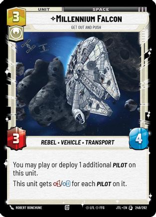 Millennium Falcon - Get Out And Push (249/262) (249/257) [Jump to Lightspeed] - Fantasy Flight Games - Card Brawlers | Quebec | Canada |