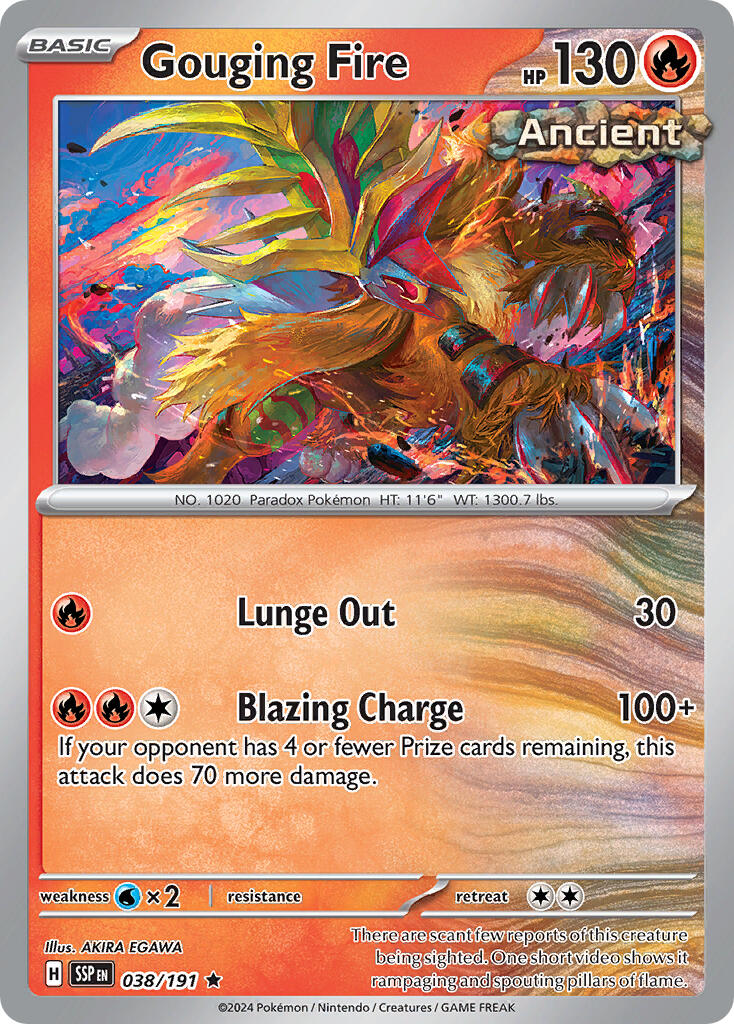 Gouging Fire (038/191) (Theme Deck Exclusive) [Scarlet & Violet: Surging Sparks] - Pokémon - Card Brawlers | Quebec | Canada |