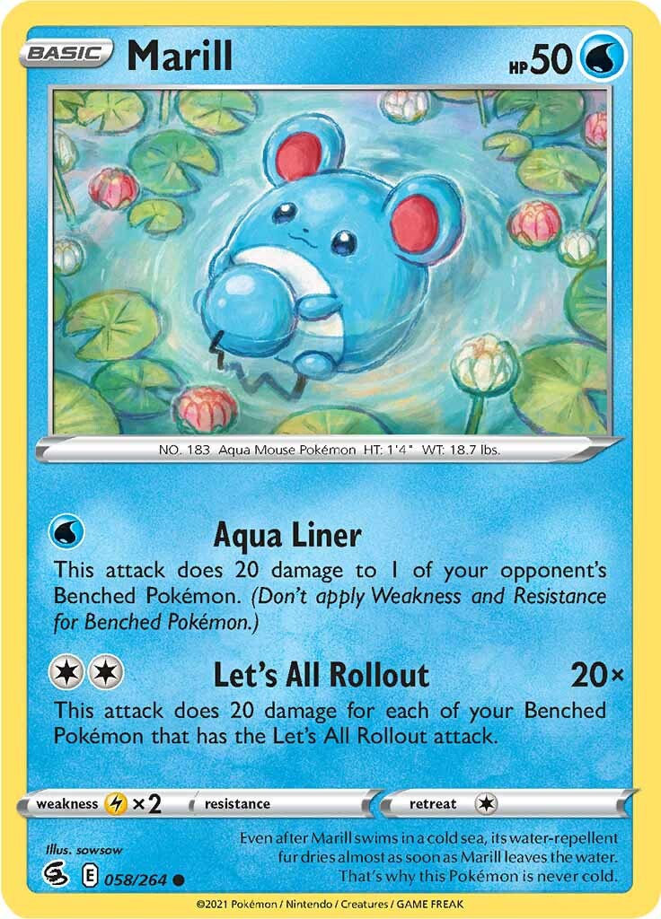 Marill (058/264) [Sword & Shield: Fusion Strike] - Pokémon - Card Brawlers | Quebec | Canada |