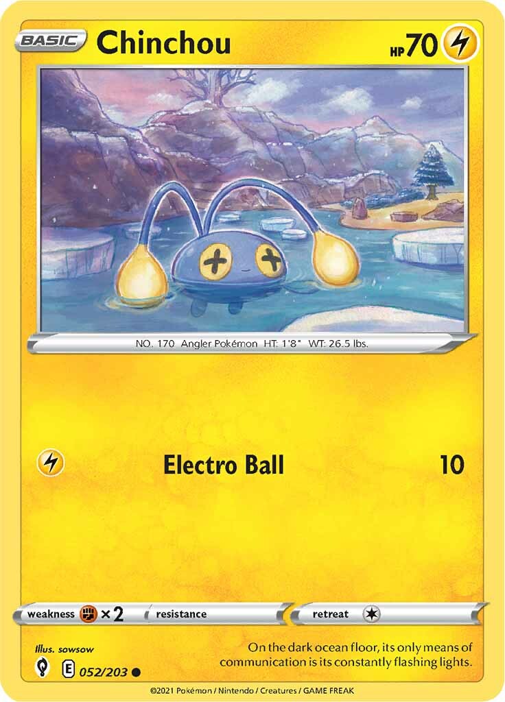 Chinchou (052/203) [Sword & Shield: Evolving Skies] - Pokémon - Card Brawlers | Quebec | Canada |