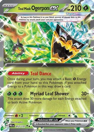 Teal Mask Ogerpon ex (012/131) [Scarlet & Violet: Prismatic Evolutions] - Pokémon - Card Brawlers | Quebec | Canada |