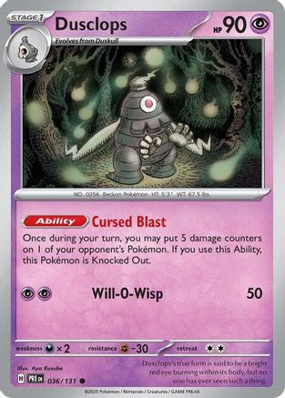 Dusclops (036/131) [Scarlet & Violet: Prismatic Evolutions] - Pokémon - Card Brawlers | Quebec | Canada |