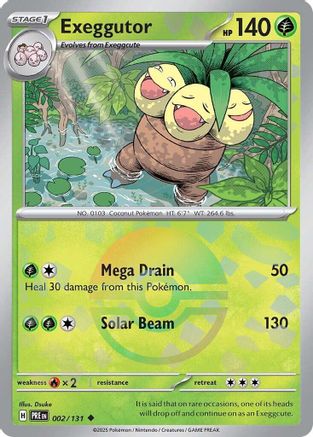 Exeggutor (002/131) (Poke Ball Pattern) [Scarlet & Violet: Prismatic Evolutions] - Pokémon - Card Brawlers | Quebec | Canada |