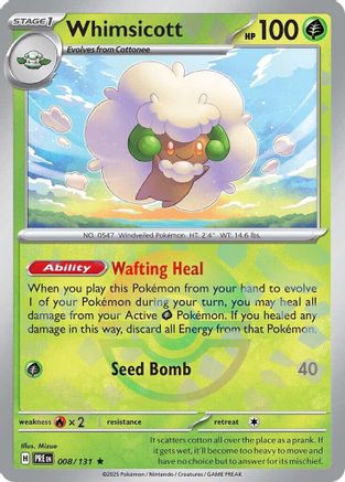 Whimsicott (008/131) (Poke Ball Pattern) [Scarlet & Violet: Prismatic Evolutions] - Pokémon - Card Brawlers | Quebec | Canada |