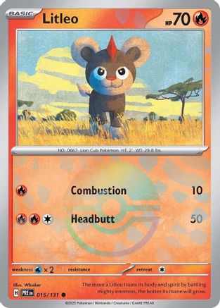 Litleo (015/131) (Poke Ball Pattern) [Scarlet & Violet: Prismatic Evolutions] - Pokémon - Card Brawlers | Quebec | Canada |
