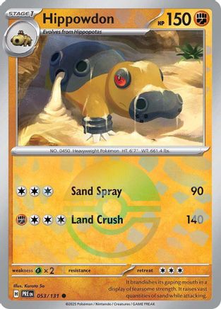 Hippowdon (053/131) (Poke Ball Pattern) [Scarlet & Violet: Prismatic Evolutions] - Pokémon - Card Brawlers | Quebec | Canada |