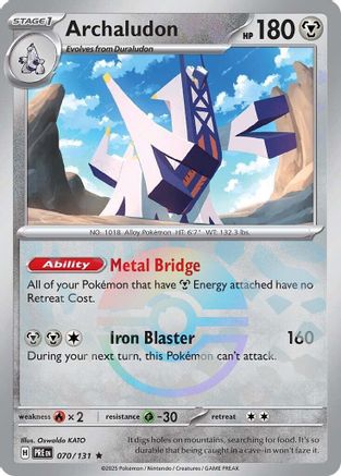 Archaludon (070/131) (Poke Ball Pattern) [Scarlet & Violet: Prismatic Evolutions] - Pokémon - Card Brawlers | Quebec | Canada |