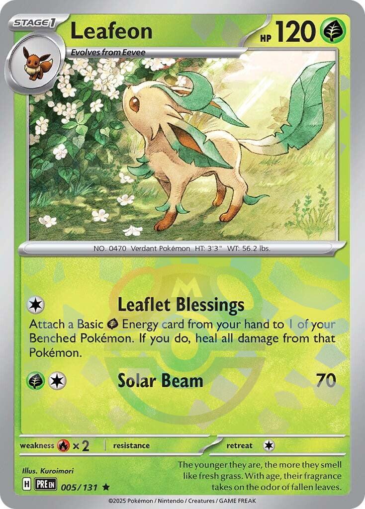 Leafeon (005/131) (Master Ball Pattern) [Scarlet & Violet: Prismatic Evolutions] - Pokémon - Card Brawlers | Quebec | Canada |