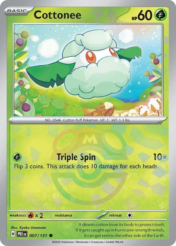 Cottonee (007/131) (Master Ball Pattern) [Scarlet & Violet: Prismatic Evolutions] - Pokémon - Card Brawlers | Quebec | Canada |