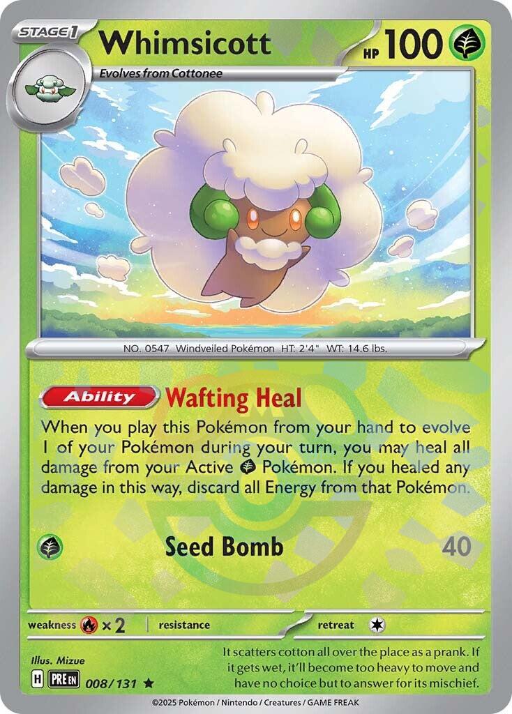 Whimsicott (008/131) (Master Ball Pattern) [Scarlet & Violet: Prismatic Evolutions] - Pokémon - Card Brawlers | Quebec | Canada |