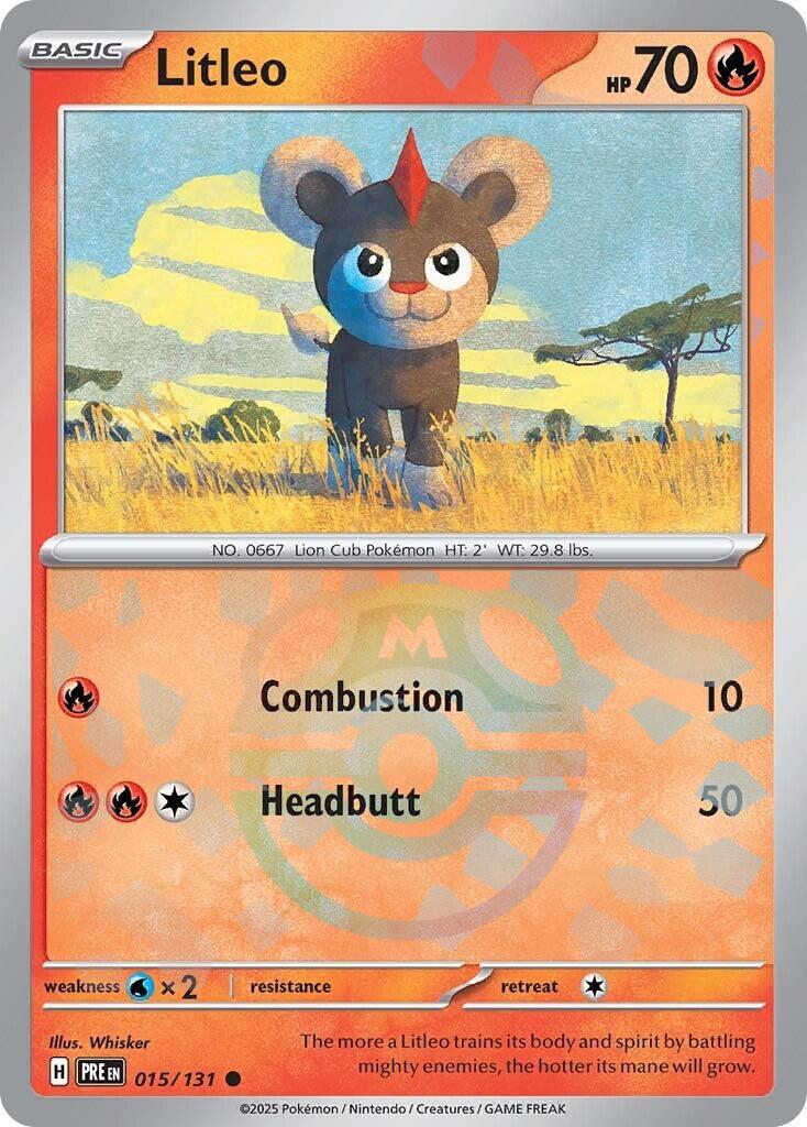 Litleo (015/131) (Master Ball Pattern) [Scarlet & Violet: Prismatic Evolutions] - Pokémon - Card Brawlers | Quebec | Canada |