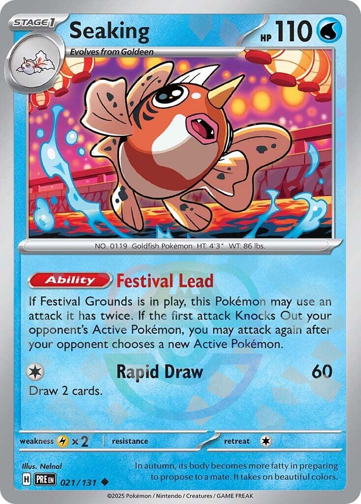 Seaking (021/131) (Master Ball Pattern) [Scarlet & Violet: Prismatic Evolutions] - Pokémon - Card Brawlers | Quebec | Canada |