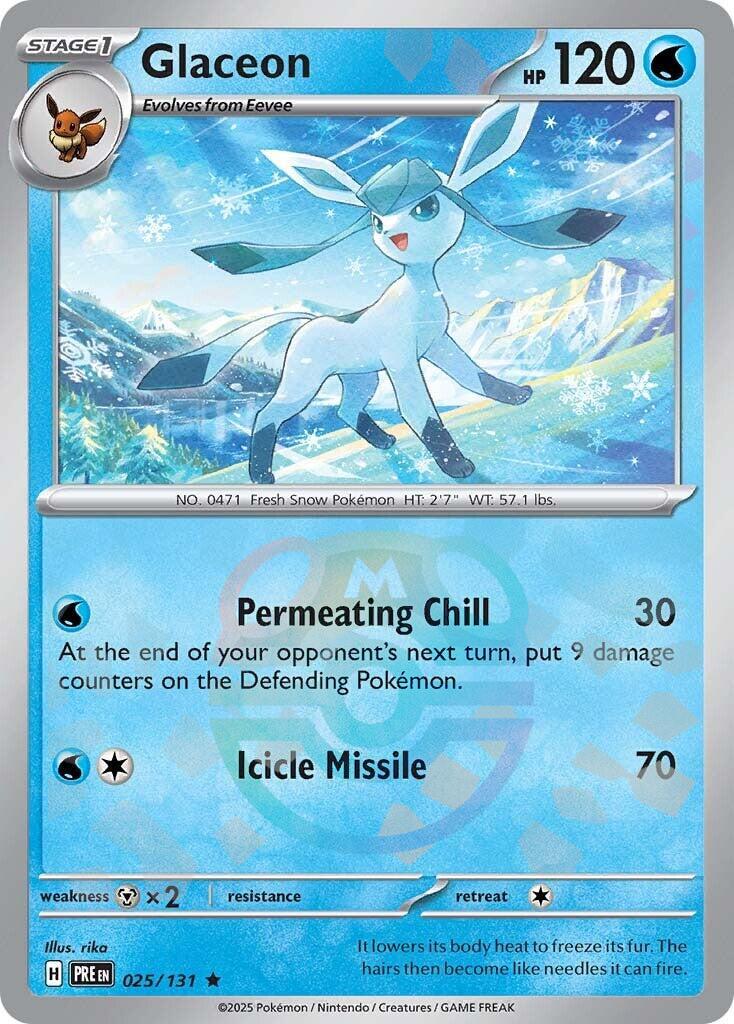 Glaceon (025/131) (Master Ball Pattern) [Scarlet & Violet: Prismatic Evolutions] - Pokémon - Card Brawlers | Quebec | Canada |