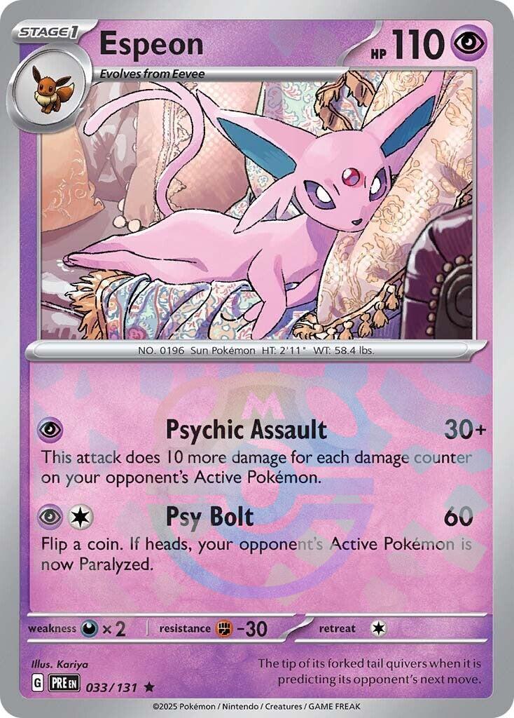 Espeon (033/131) (Master Ball Pattern) [Scarlet & Violet: Prismatic Evolutions] - Pokémon - Card Brawlers | Quebec | Canada |