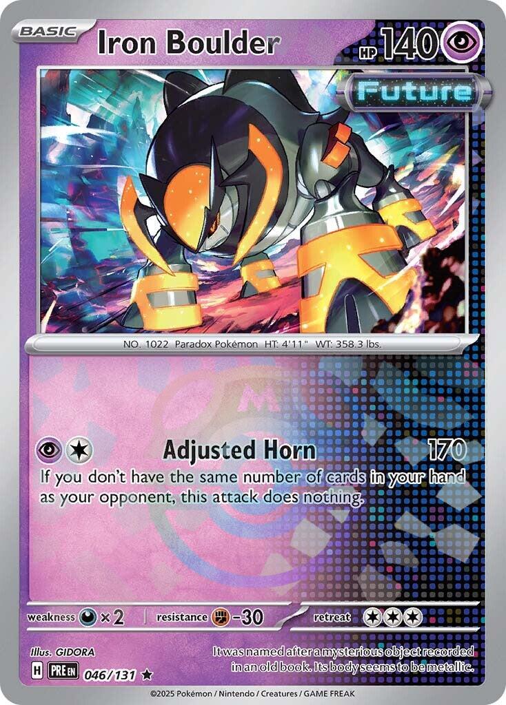 Iron Boulder (046/131) (Master Ball Pattern) [Scarlet & Violet: Prismatic Evolutions] - Pokémon - Card Brawlers | Quebec | Canada |