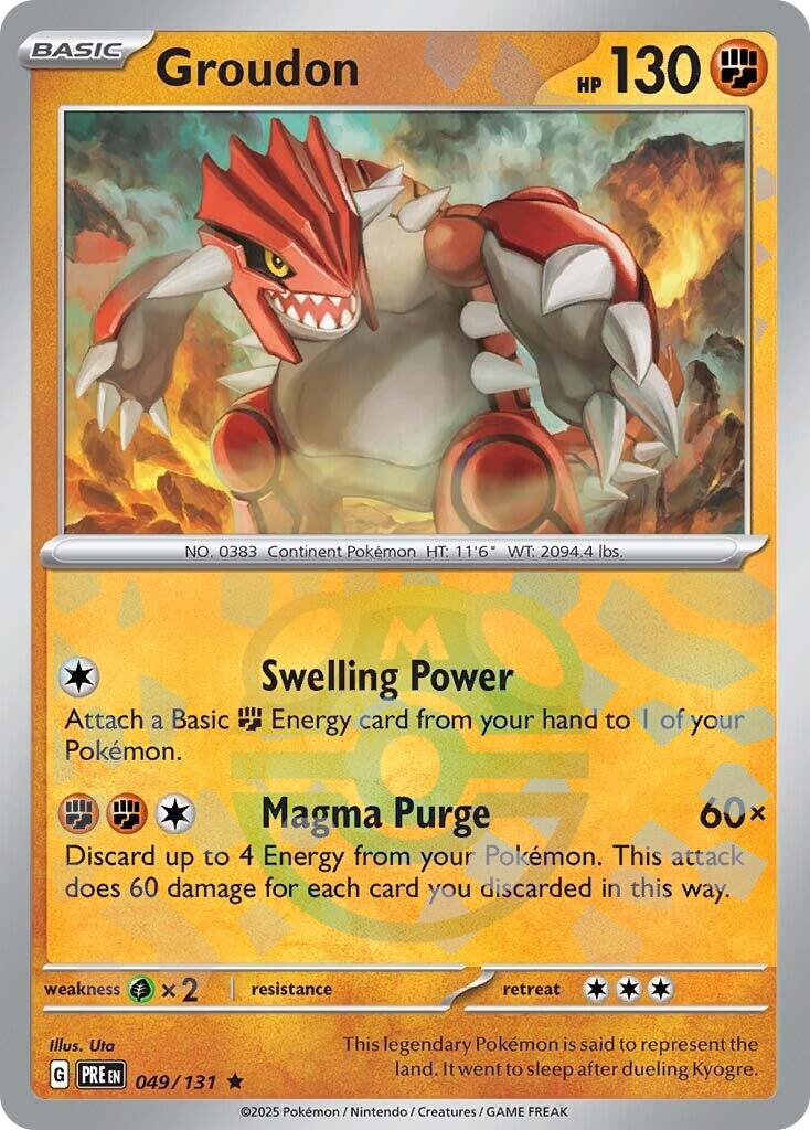 Groudon (049/131) (Master Ball Pattern) [Scarlet & Violet: Prismatic Evolutions] - Pokémon - Card Brawlers | Quebec | Canada |