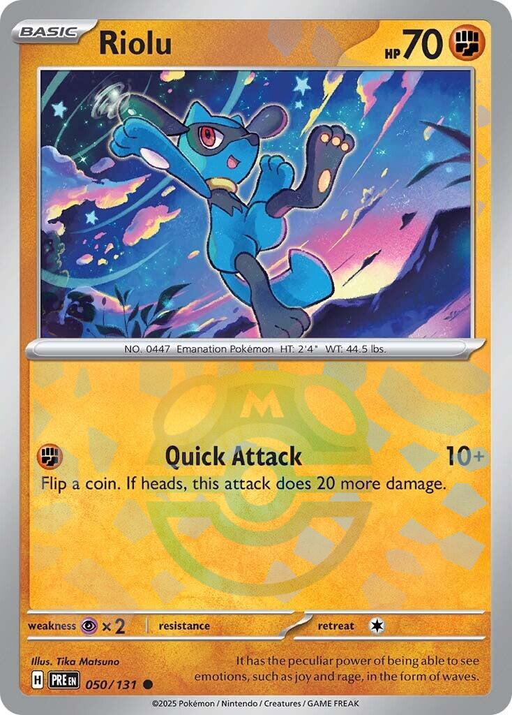 Riolu (050/131) (Master Ball Pattern) [Scarlet & Violet: Prismatic Evolutions] - Pokémon - Card Brawlers | Quebec | Canada |