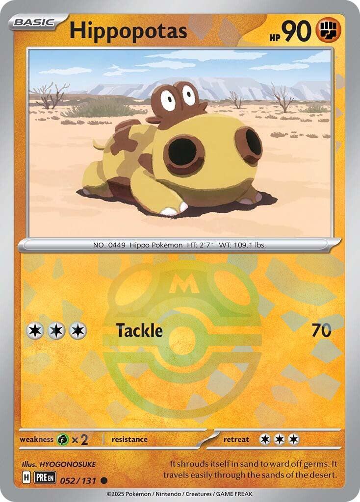 Hippopotas (052/131) (Master Ball Pattern) [Scarlet & Violet: Prismatic Evolutions] - Pokémon - Card Brawlers | Quebec | Canada |