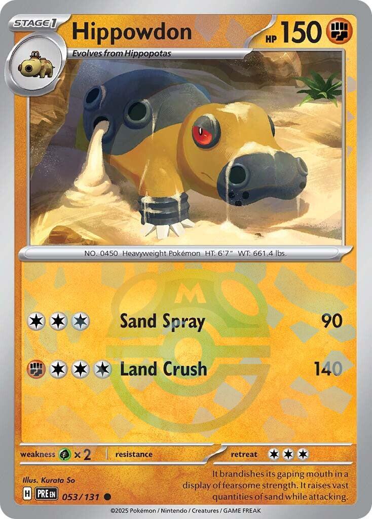 Hippowdon (053/131) (Master Ball Pattern) [Scarlet & Violet: Prismatic Evolutions] - Pokémon - Card Brawlers | Quebec | Canada |