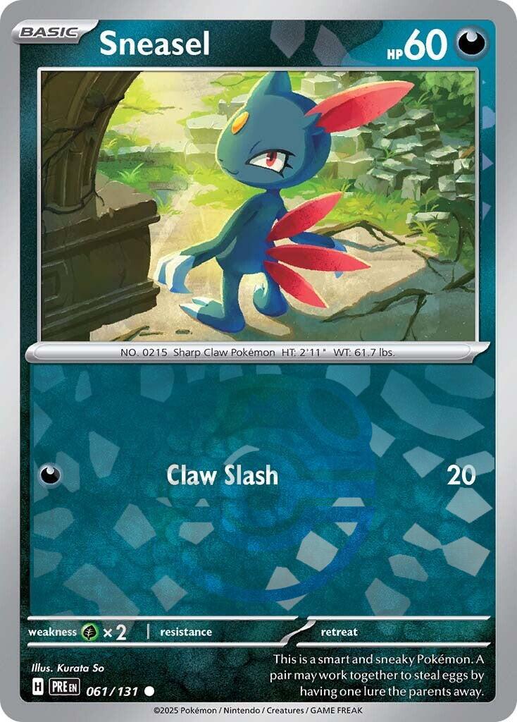 Sneasel (061/131) (Master Ball Pattern) [Scarlet & Violet: Prismatic Evolutions] - Pokémon - Card Brawlers | Quebec | Canada |