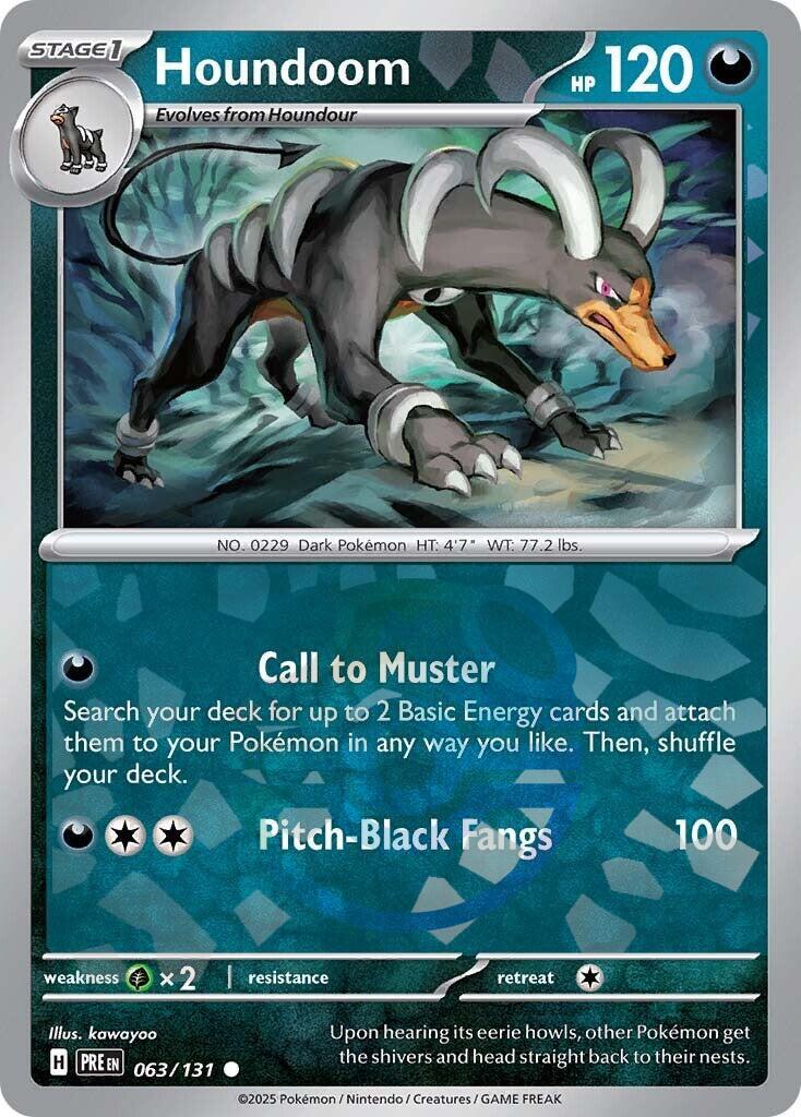 Houndoom (063/131) (Master Ball Pattern) [Scarlet & Violet: Prismatic Evolutions] - Pokémon - Card Brawlers | Quebec | Canada |