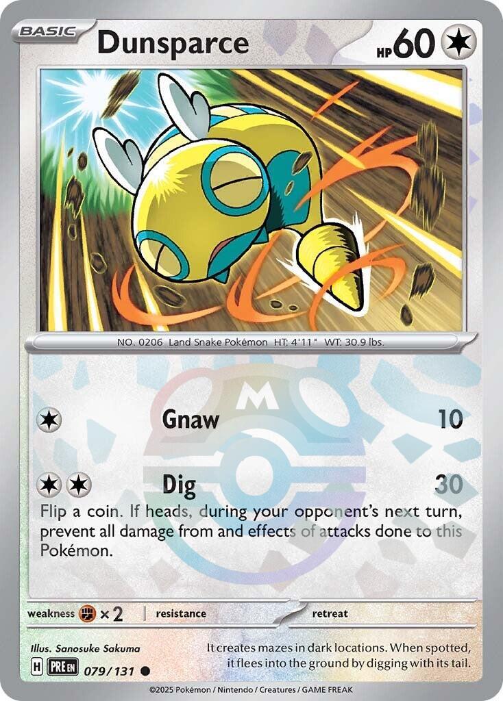 Dunsparce (079/131) (Master Ball Pattern) [Scarlet & Violet: Prismatic Evolutions] - Pokémon - Card Brawlers | Quebec | Canada |