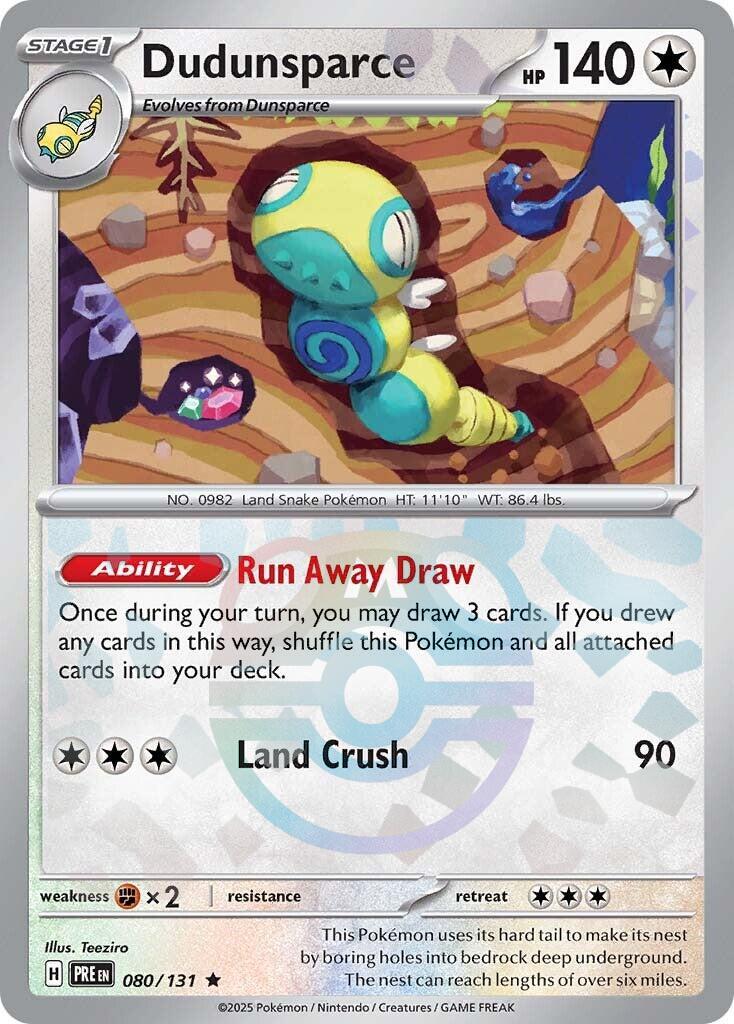 Dudunsparce (080/131) (Master Ball Pattern) [Scarlet & Violet: Prismatic Evolutions] - Pokémon - Card Brawlers | Quebec | Canada |