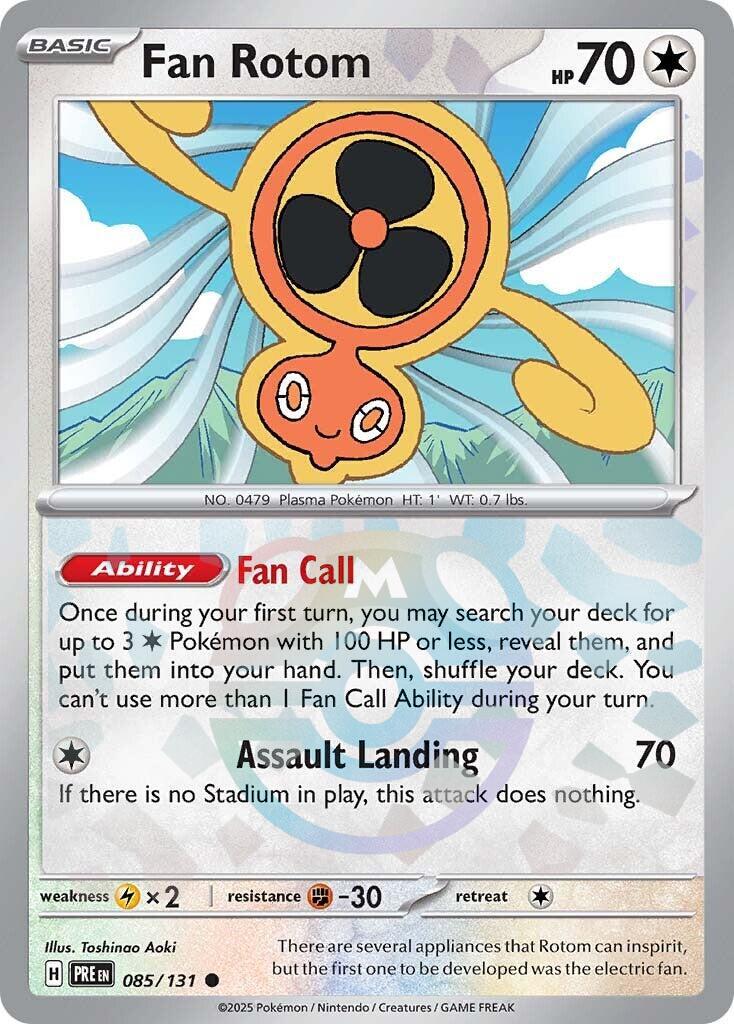 Fan Rotom (085/131) (Master Ball Pattern) [Scarlet & Violet: Prismatic Evolutions] - Pokémon - Card Brawlers | Quebec | Canada |