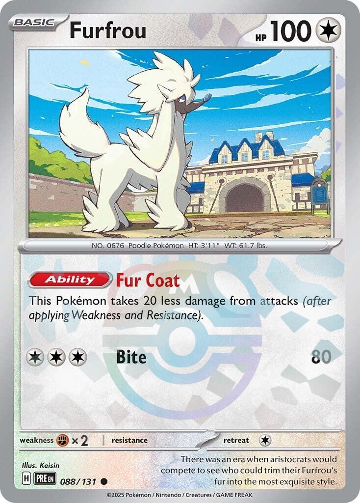 Furfrou (088/131) (Master Ball Pattern) [Scarlet & Violet: Prismatic Evolutions] - Pokémon - Card Brawlers | Quebec | Canada |