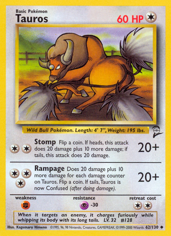 Tauros (62/130) [Base Set 2] - Pokémon - Card Brawlers | Quebec | Canada |