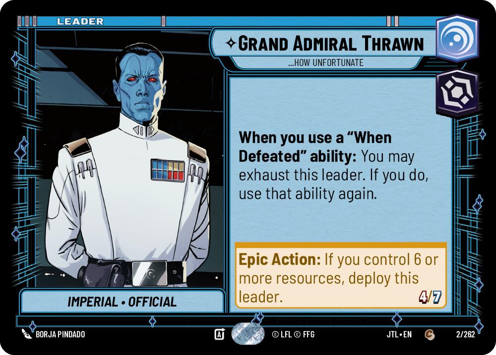 Grand Admiral Thrawn - ...How Unfortunate (2/262) (2/262) [Jump to Lightspeed] - Fantasy Flight Games - Card Brawlers | Quebec | Canada |