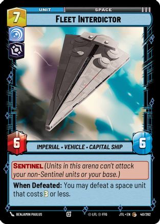 Fleet Interdictor (040/262) (040/257) [Jump to Lightspeed] - Fantasy Flight Games - Card Brawlers | Quebec | Canada |