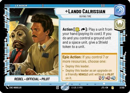 Lando Calrissian - Buying Time (003/262) (003/257) [Jump to Lightspeed] - Fantasy Flight Games - Card Brawlers | Quebec | Canada |