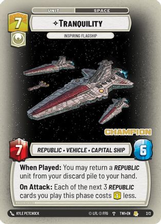 Tranquility - Inspiring Flagship (2/2) (Champion) (2/2) [Store Showdown Promos] - Fantasy Flight Games - Card Brawlers | Quebec | Canada |