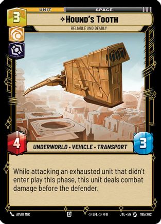 Hound's Tooth - Reliable and Deadly (185/262) (185/257) [Jump to Lightspeed] - Fantasy Flight Games - Card Brawlers | Quebec | Canada |