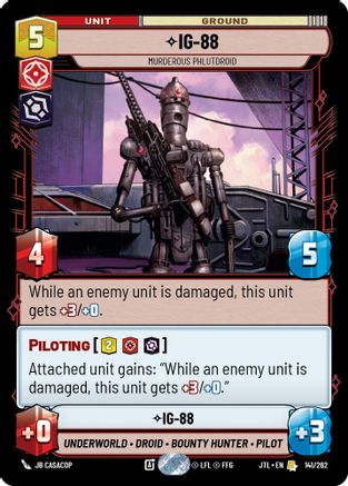 IG-88 - Murderous Phlutdroid (141/262) (141/257) [Jump to Lightspeed] - Fantasy Flight Games - Card Brawlers | Quebec | Canada |
