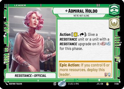 Admiral Holdo - We're Not Alone (007/262) (007/257) [Jump to Lightspeed] - Fantasy Flight Games - Card Brawlers | Quebec | Canada |