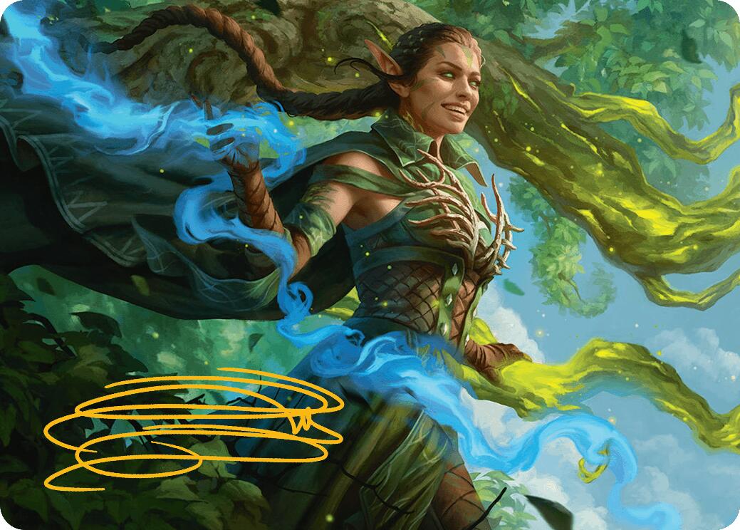 Nissa, Worldsoul Speaker Art Card (Gold-Stamped Signature) [Aetherdrift Art Series] - Magic: The Gathering - Card Brawlers | Quebec | Canada |