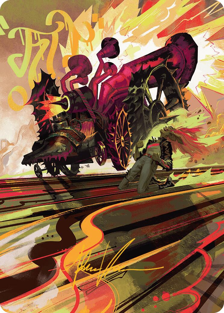 Rocketeer Boostbuggy Art Card (Gold-Stamped Signature) [Aetherdrift Art Series] - Magic: The Gathering - Card Brawlers | Quebec | Canada |