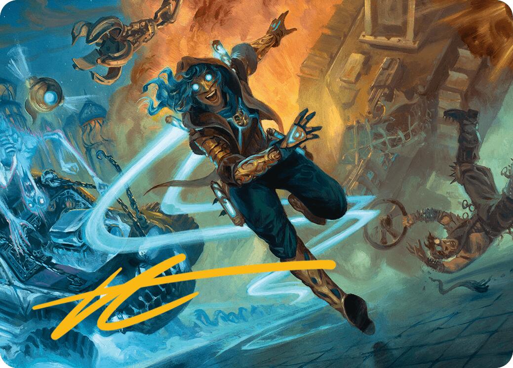 Sita Varma, Masked Racer Art Card (Gold-Stamped Signature) [Aetherdrift Art Series] - Magic: The Gathering - Card Brawlers | Quebec | Canada |
