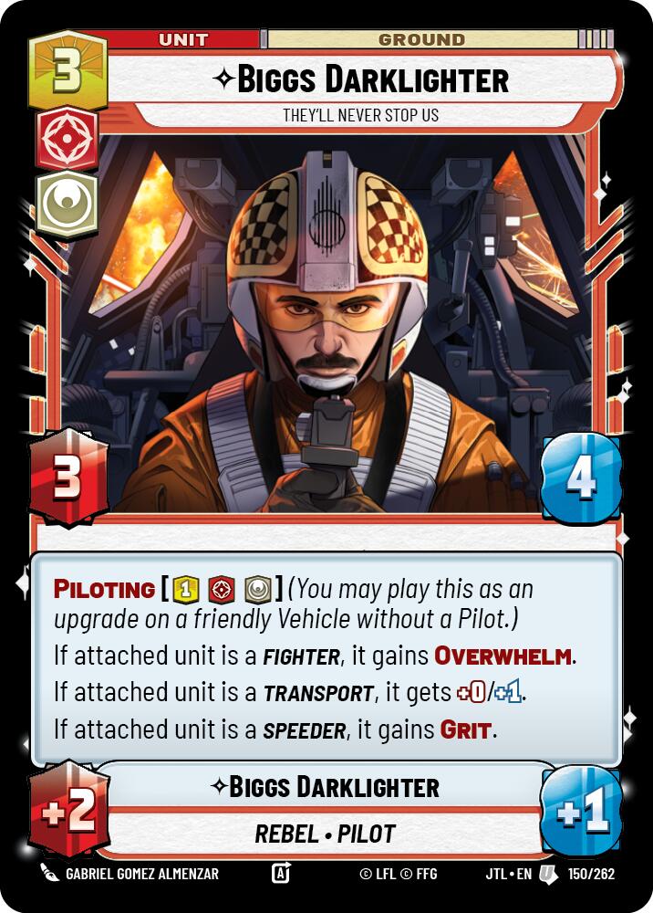 Biggs Darklighter - They'll Never Stop Us (150/262) (150/257) [Jump to Lightspeed] - Fantasy Flight Games - Card Brawlers | Quebec | Canada |
