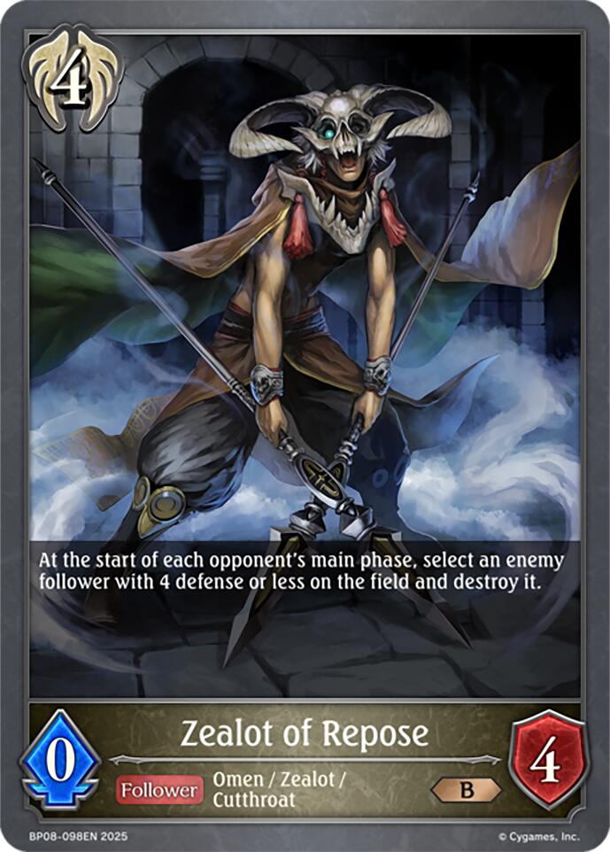 Zealot of Repose (BP08-098EN) [Alterchaotica] - Bushiroad - Card Brawlers | Quebec | Canada |